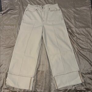 a.n.a Cream High-Rise Wide-Leg jeans